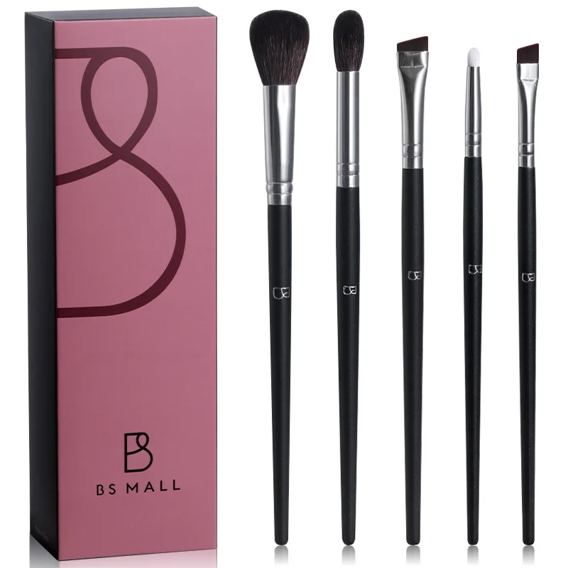 5-piece Eyeshadow Brush Set, Horsehair And Wool Brush, Soft And Skin-friendly Animal Hair Professional Eyeshadow Brush