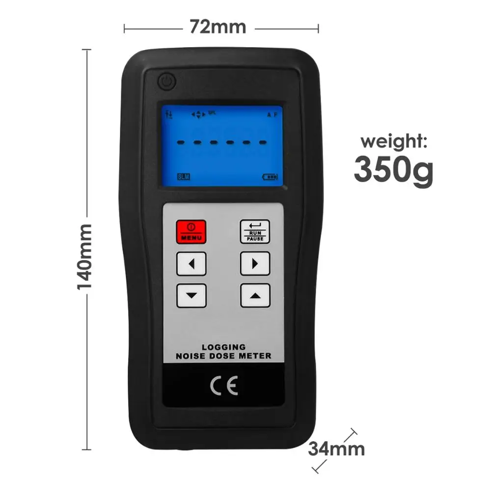 Digitale Dosimeter Protokollierung Lärm Dosis Meter 60 - 130, 60 - 130dB (A und C) sound Dezibel Level Tester (OEM Verpackung Verfügbar)