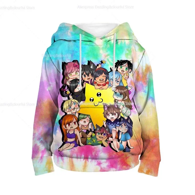 Boys Girls Aphmau 3D Print Hoodies Toddler Children Cute Cartoon Sweatshirts Spring Kids Anime Pullovers Streetwear Tops Clothes