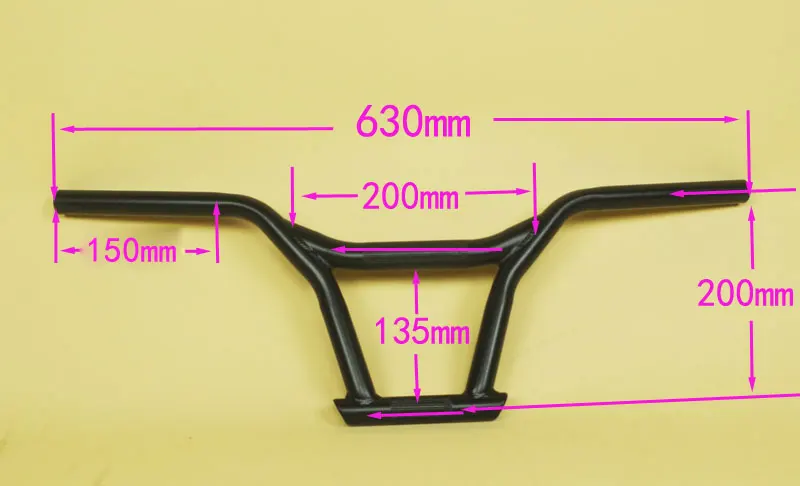 BMX Steel Bicycle Handlebar, Swallow Length 630mm, 22.2mm, Bike Accessories