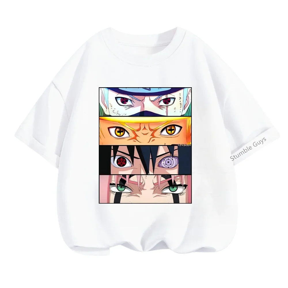 Summer Narutoes Tshirt Boys Clothes Girls T-shirt Anime Kids Cartoon Tees Children Teen Short Sleeve Tops Fashion Baby Clothing