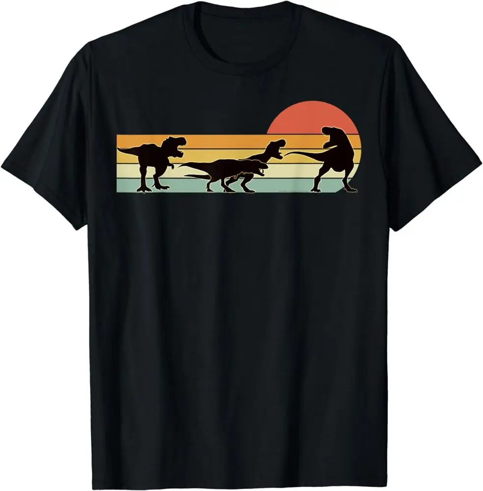 T-Rex Dinosaur March Retro Sunset -  T-Shirt sAnime Pattern Clothing Y2K Summer