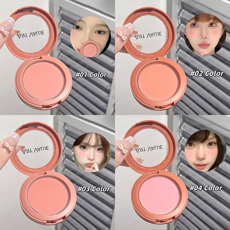 Single Matte Blush Palette Blusher Cream Contour Makeup Natural Cheek Tint Face Blusher Pink Rouge Waterproof Brighten Cosmetics