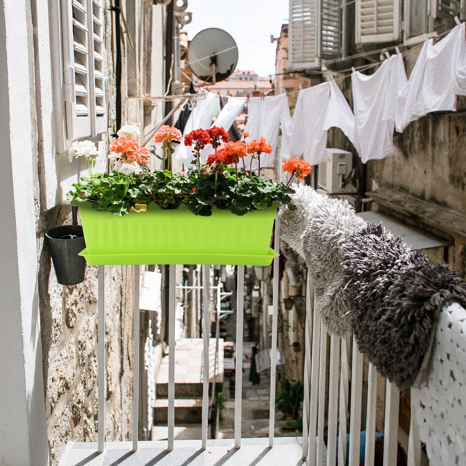 

2 set Plastic Vegetable Planters 2 Sets Rectangular Flowerpots For Balcony Indoor Gardening Breathable Plants Pots Garden