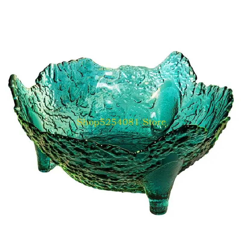 AXYC Decorative Glass Fruit Bowl for Coffee Table Display, Serving Tray for Candy, Dried Fruit, and Family Table Use
