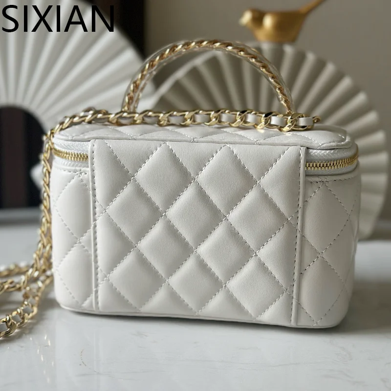 

SIXIAN Luxury Mini Square Box Bag for Women Feeltweed Styleargyll Chain Crossbody with Top Layer Cow Leather 2025 New Design