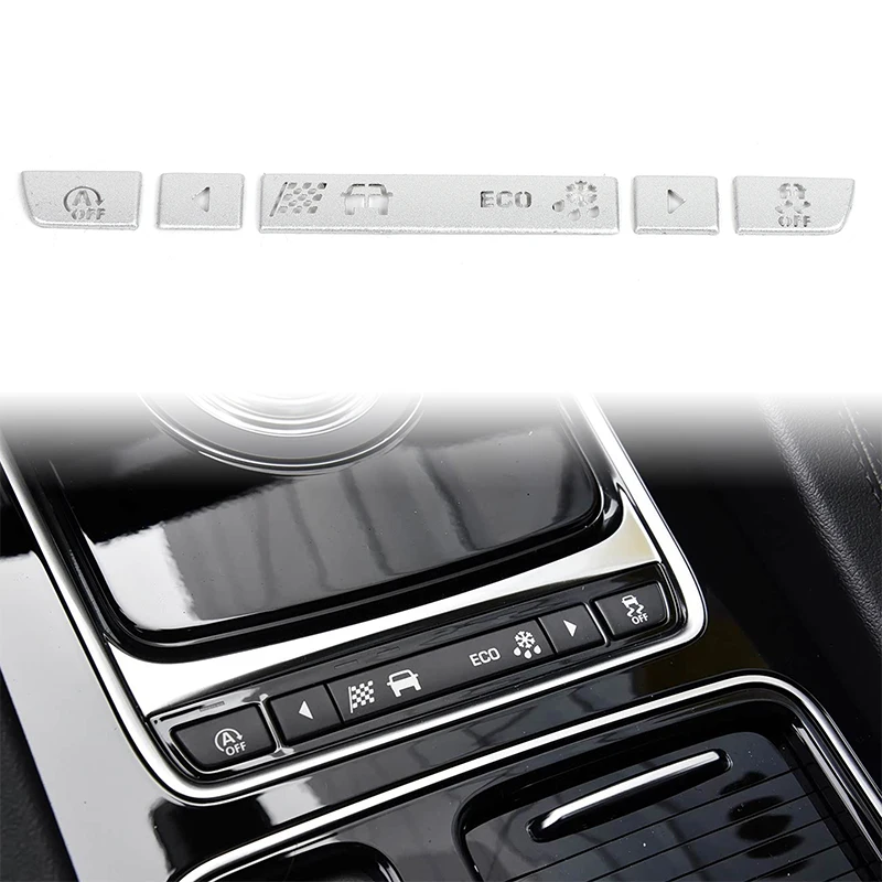 

5Pcs Stainless Steel Drive Mode Switch Cover for Jaguar F-PACE XF XE 2018-2020 Silver Button Overlay Trim 5Pcs/Set