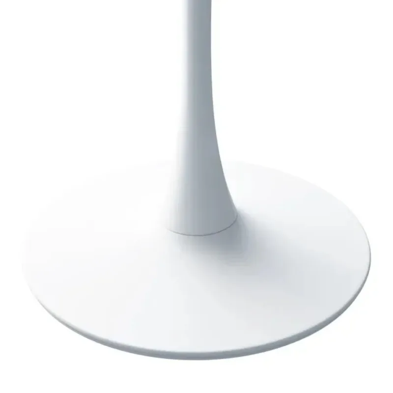 طاولة قهوة سداسية حديثة مقاس 31.5 بوصة مع سطح من الرخام الأبيض وقاعدة معدنية