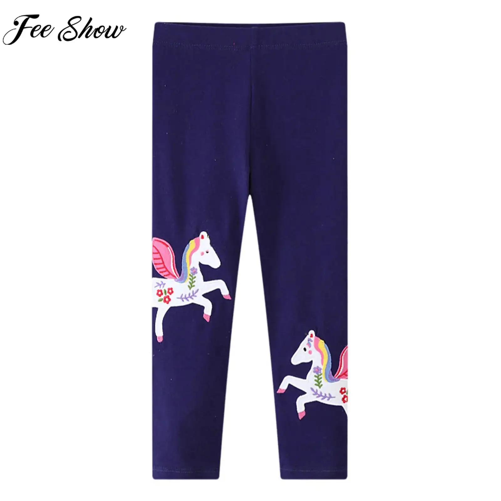 

Детские леггинсы с милой вышивкой для девочек, брюки, хлопковые брюки с эластичным поясом, повседневная одежда, спортивный костюм для дня рождения, школы