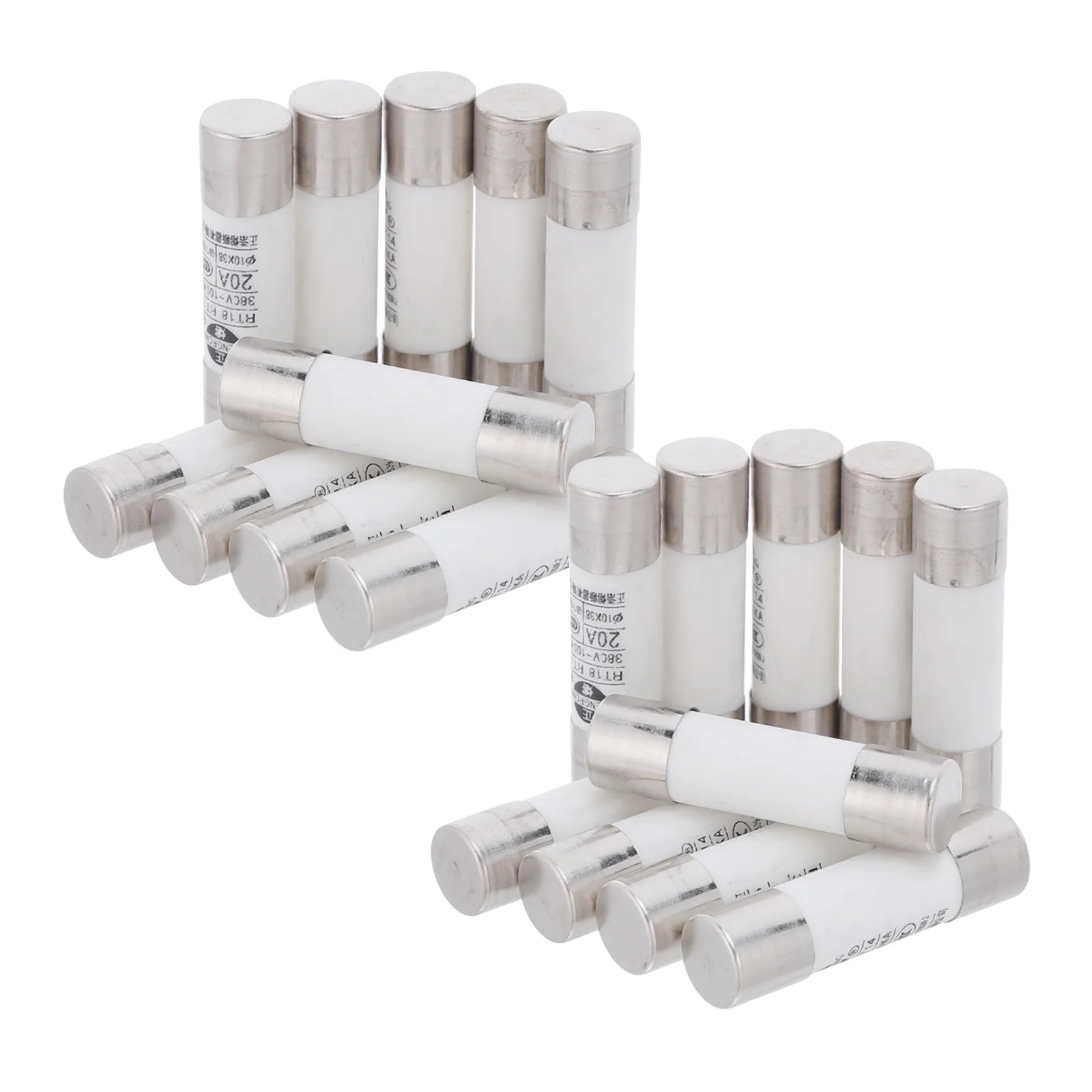 

20Pcs Miniature Ceramic Fuse Set 0.4'' X 1.5'' 20A Quick-Blow Fuse for Electronics Motor Protection Power Supply Laboratory