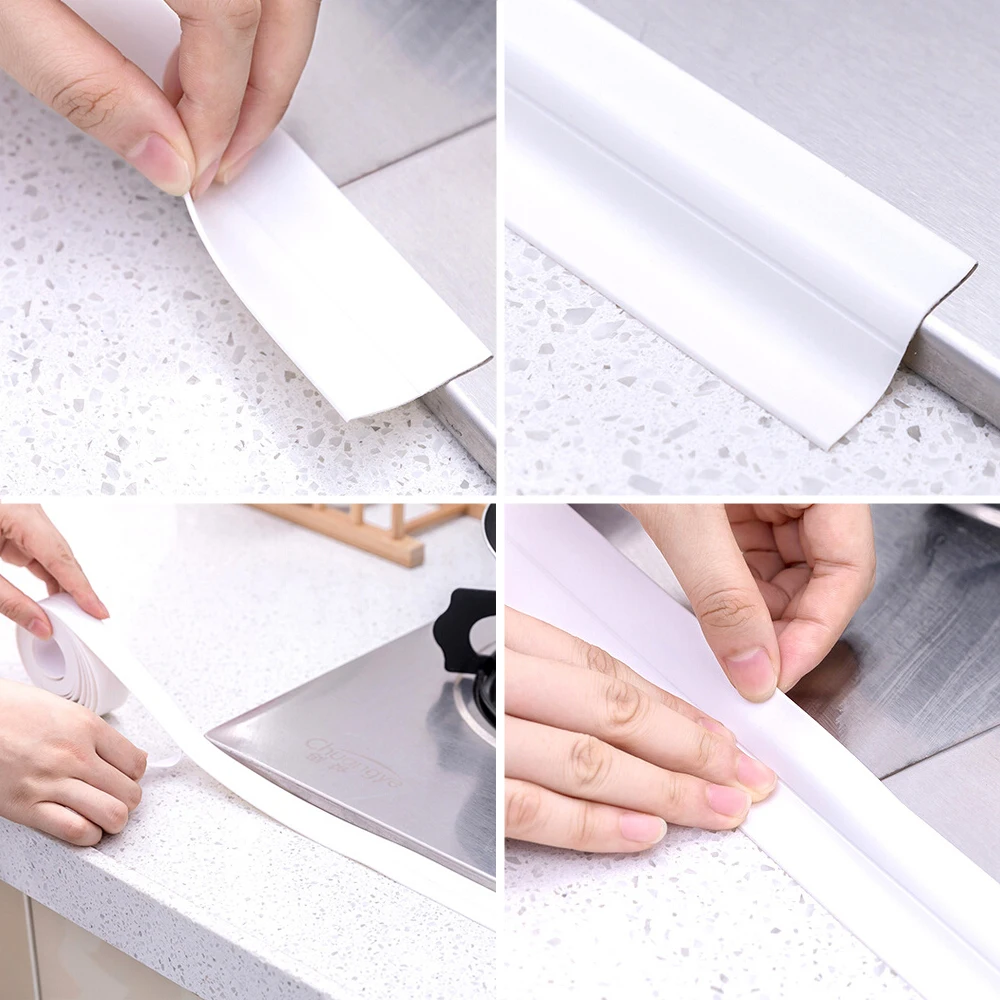 Mildew Tape PVC Kitchen Bathroom Wall Sealing Tape Adhesive Tile Crack Repair Waterproof