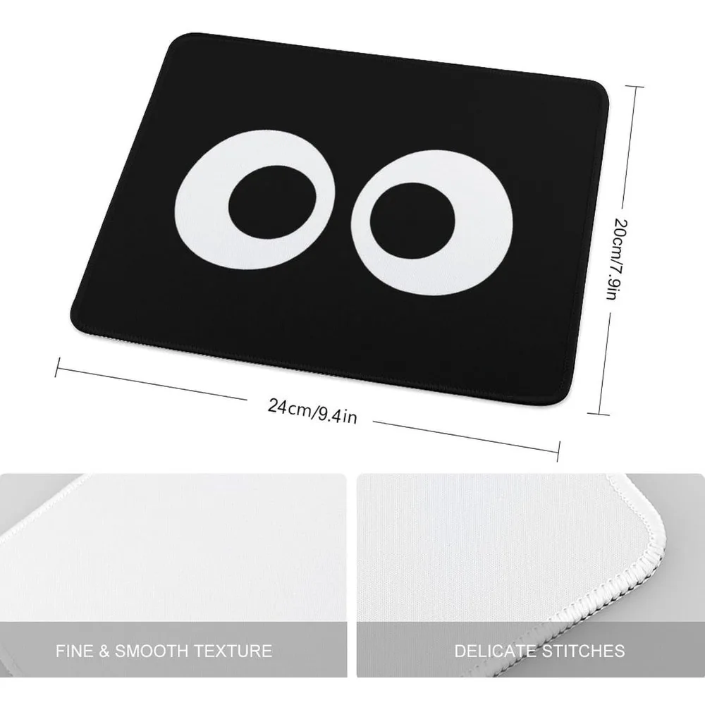 Mouse pad minimalista com design de olho de desenho animado para mesas de escritório e laptop com base de borracha antiderrapante