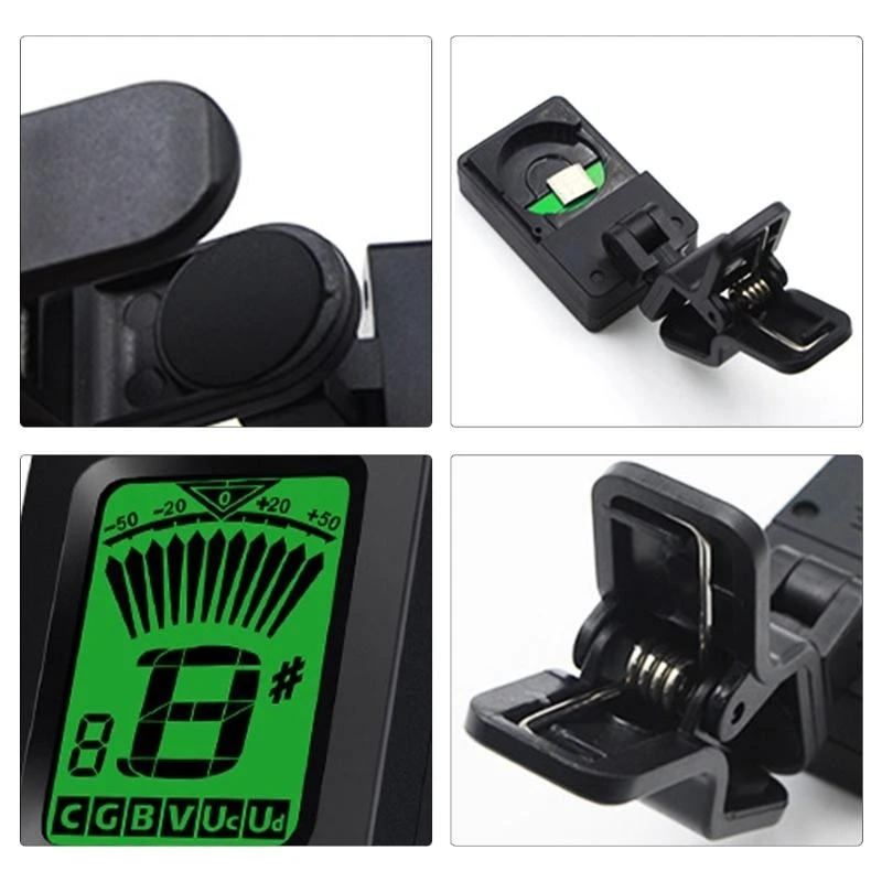 

Guitar Tuner Clip On Digital Guitar Tuner with 360 Degree Rotations LCD Display