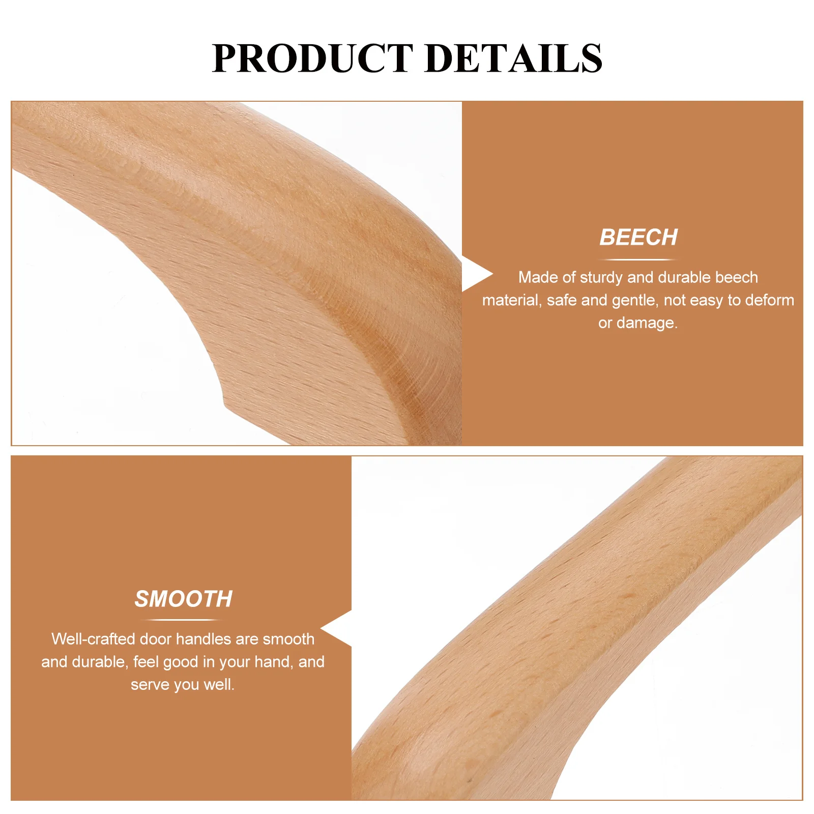 

4Pcs Wooden Cabinet Handles Natural Beech Drawer Pulls Comfort Grip for Dresser Bookcase Cabinet Door Furniture Upgrade