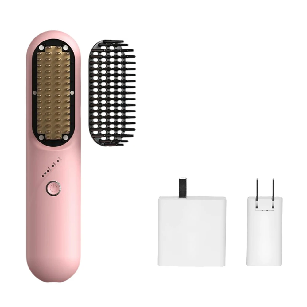 

New Released Wireless Ceramic Hair Straightener Brush Travel USB Hairbrush Portable Hair Styling Thermal Brush T606