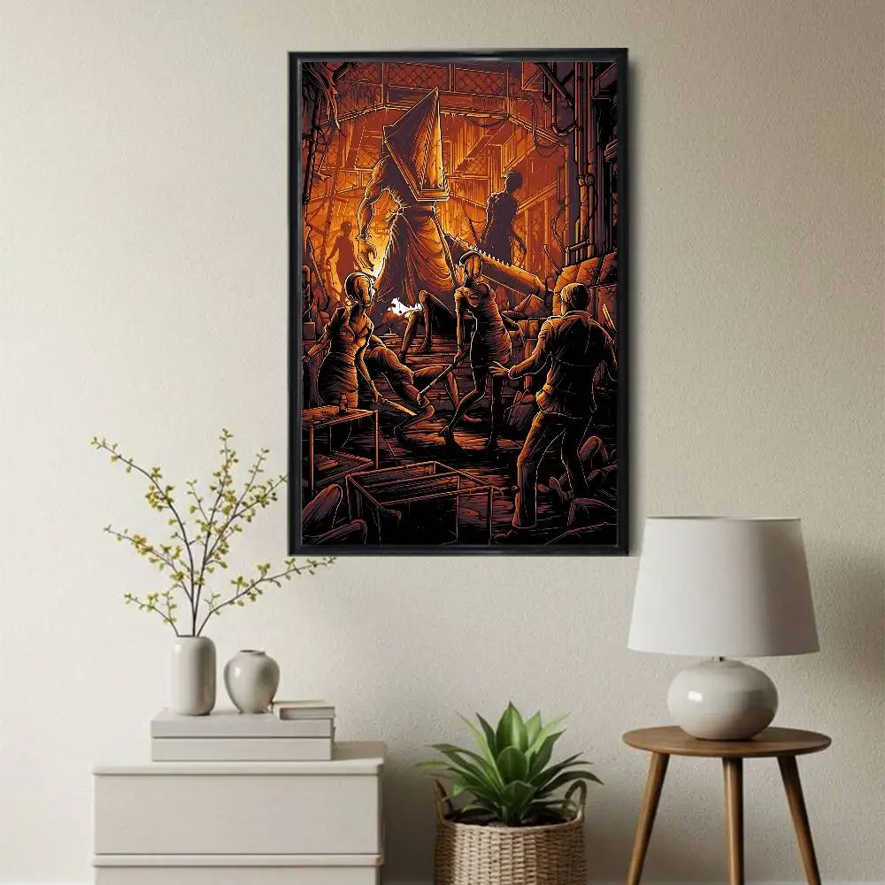 Silent Hill game Pyramid Head Dorm Living Room Aesthetic Wall Decoration Painting Poster Stickers