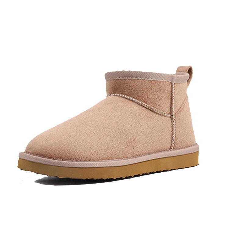 Evshine Winter-Pelz-Schneestiefel für Damen, rutschfest, mit Plüsch gefüttert, Wildlederstiefel, warme, flauschige Hausschuhe, klassische Schneestiefel – Detail 7