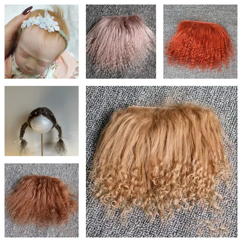 

Handrooted 25 colors Reborn Doll Pure Mohair Sheepskin Wool Lamb Hair for DIY BJD SD 1/6 Dolls Wigs Hair Accessory