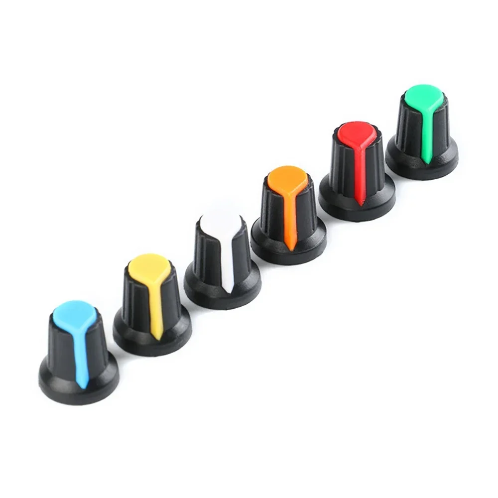 5 Pcs AG2 WH148 전위차계 손잡이 인코더 스위치 캡 15X17mm 6mm 빨간색/파란색/녹색/흰색/노란색/주황색 WH148 손잡이 용 6 가지 색상