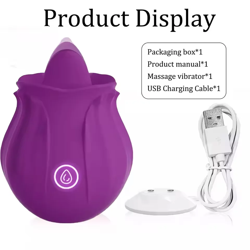 Rose Toy for Women, Silicone Clitoral Suction Vibrator,  Petal Design, Oral Licking Stimulator,  Rechargeable, Discreet Pleasure view 6