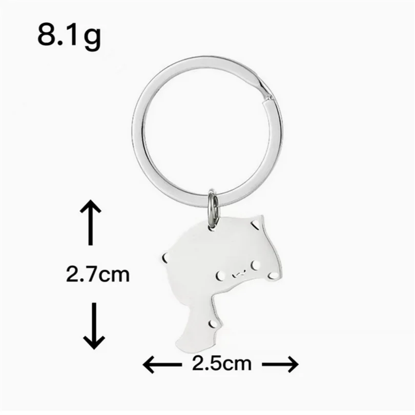 1/2 قطعة سلسلة المفاتيح القط لطيف الفولاذ المقاوم للصدأ كيرينغ زوجين عاشق Bestie الحيوان مطابقة كيرينغ المعلقات هدية عيد الحب #4