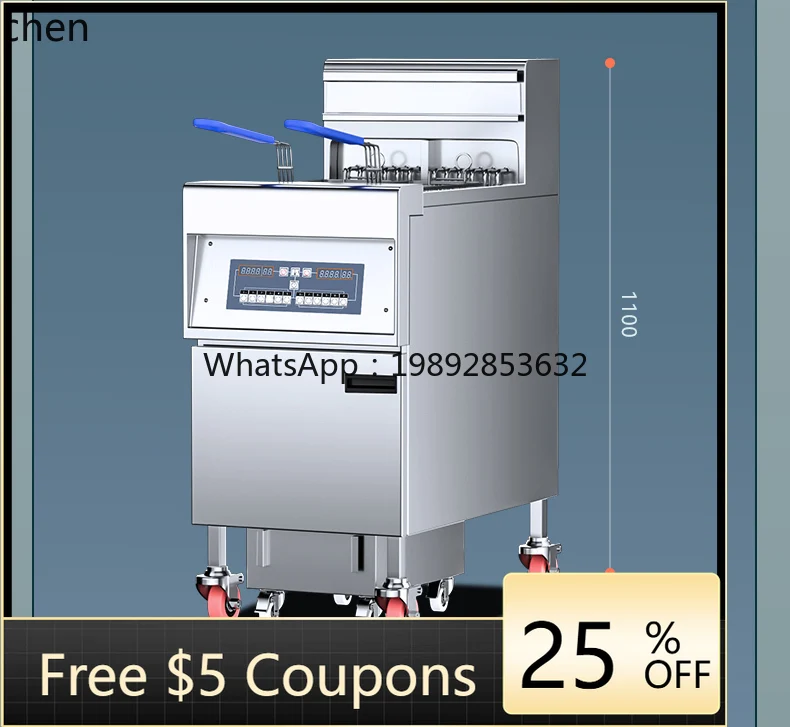 

ABB automatic lifting vertical electric fryer computer version single cylinder electric fryer with filter