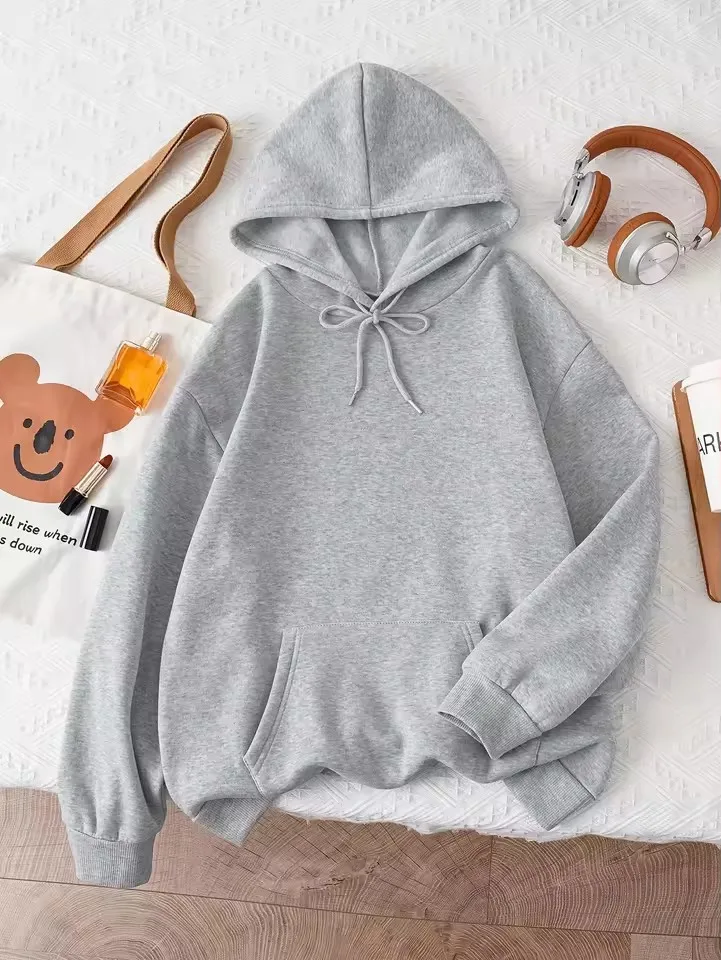 A Loose-fit Hooded Sweatshirt with A Fashionable Digital Letter Pattern Print Pullovers Women's Clothing Vintage Hoodies Outfit