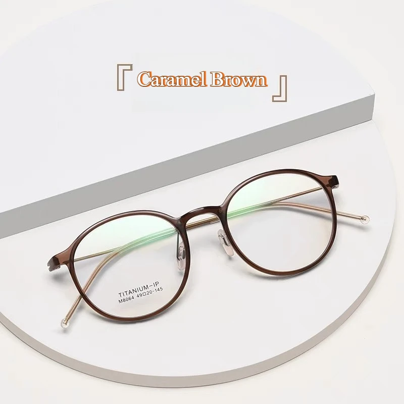 

Дания круглые безвинтовые очки в оправе для мужчин и женщин сверхлегкие 4g очки из титана и ацетата корейская мода простой Gafa