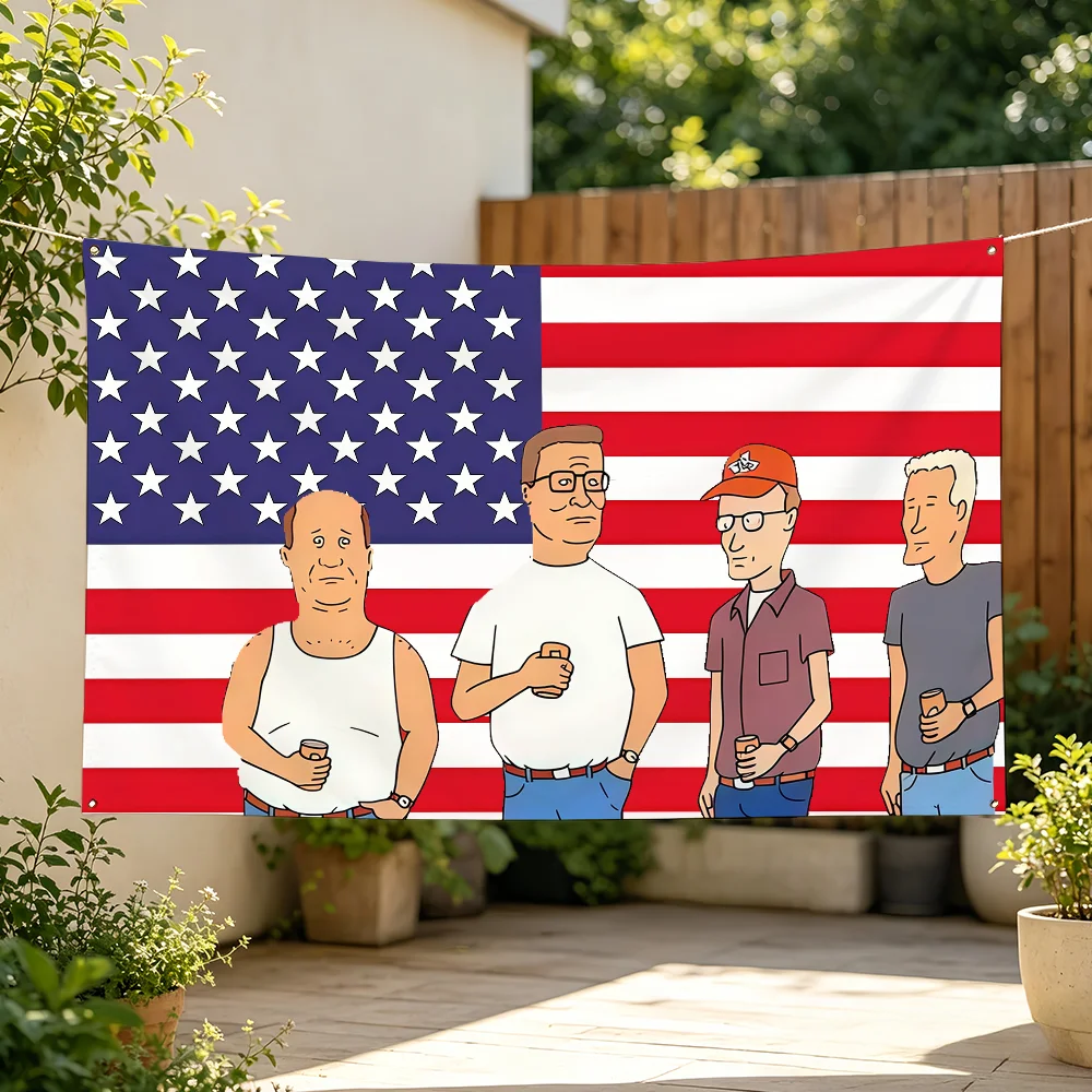 Cartoon K-King of The H-Hill Flag Tapestries For Classroom Dormitory Camping Picnic Party Cheering Home Indoor Outdoor Decor