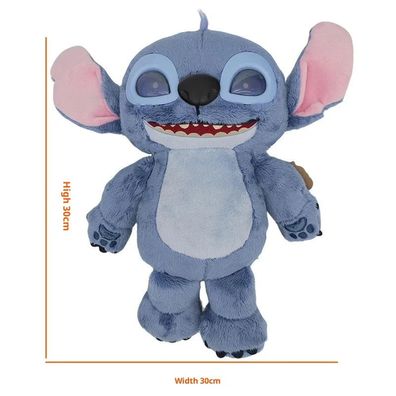 2026 America Lilo & Stitch Peluche Morbido Farcito Cartoon Stitch 3d Incandescente Suono Giocattolo Peluche Compleanno Cuscini di tiro Per I Bambini