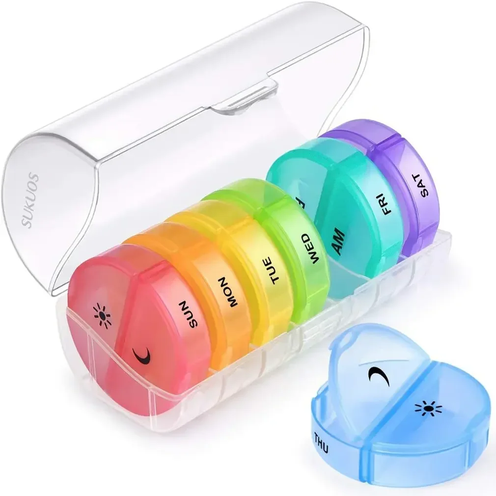 Weekly Medicine Storage Organizer Pill Box Holder Container Pill Case Medicine Tablet Portable Dispenser Organizer Folder Desk