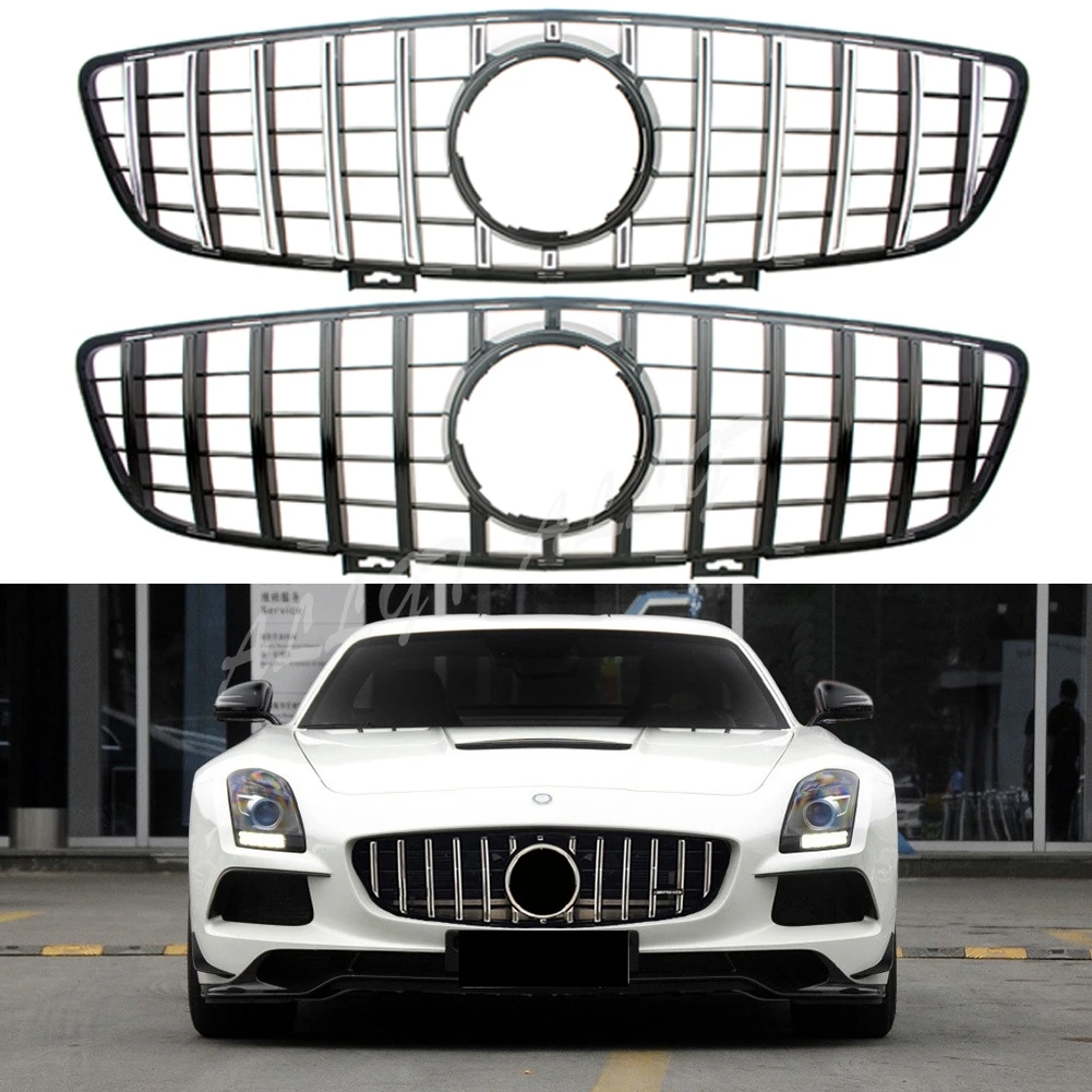 Front Racing Billet Bumper Grille Upper Cover For Mercedes-Benz C197 R197 SLS AMG Roadster 2010 2011 2012 2013 2014 2015