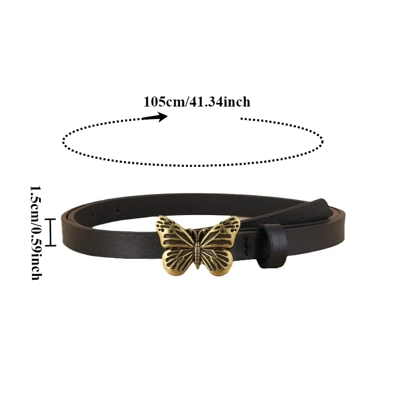 Fashionable Minimalist Butterfly and Bee Snap-Button Statement Belt rendy Versatile Women's Belt for Suits Coats and Sweaters