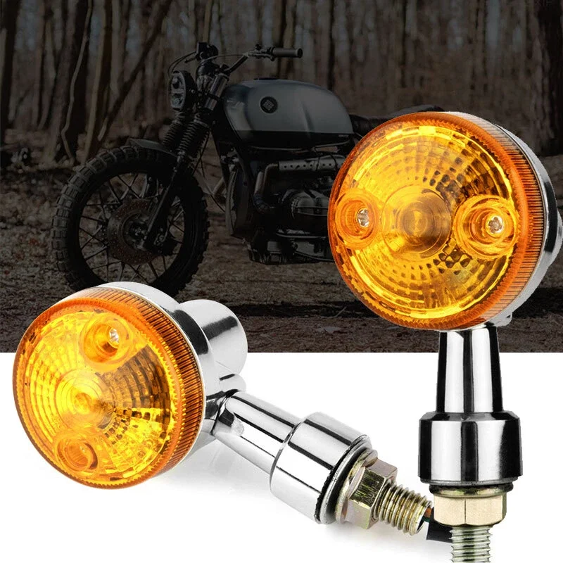 

4pcs 12V Motorcycle Turn Signals Light Plastic Blinker Indicator Light Chrome Amber Universal Indicator Light Accessories