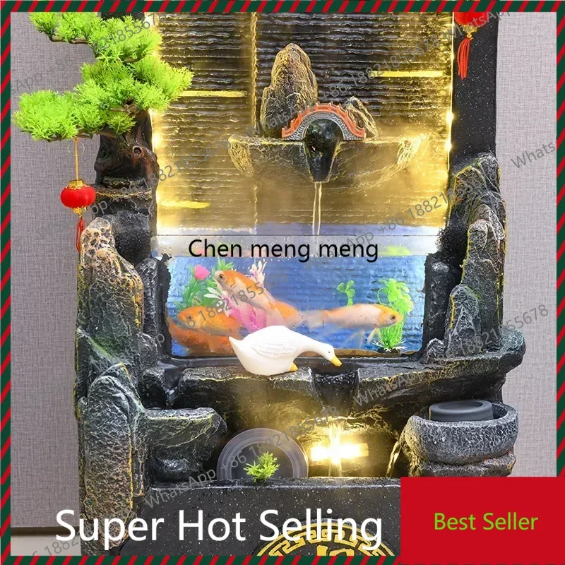 K182ZC182Rockery, flowing water, fountain circulation fish tank decoration, lucky feng shui wheel housewarming floor ornament