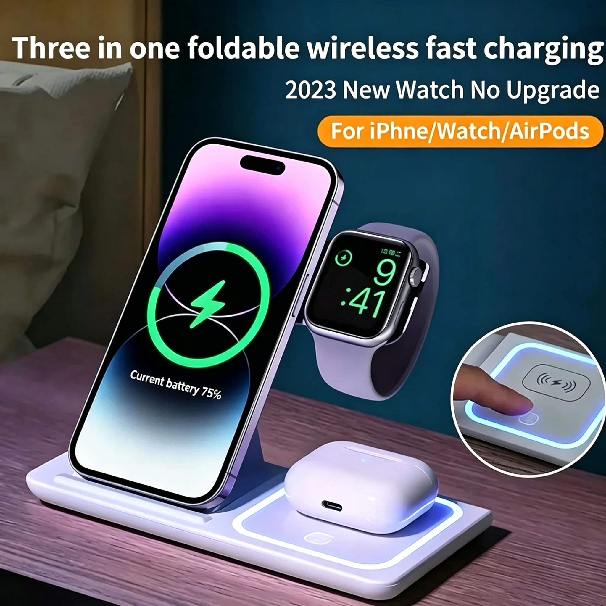 Smartwatch Ac - Estación de Carga Inalámbrica LED 3