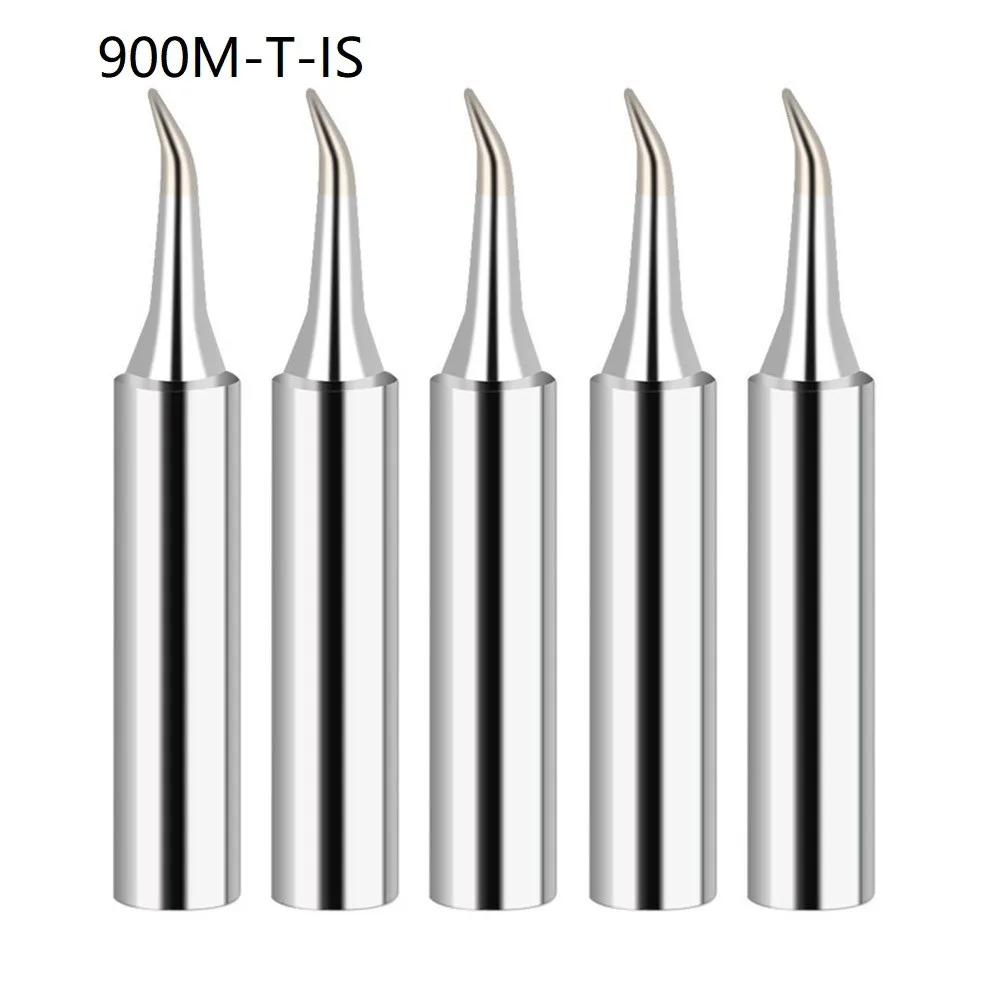 5PCS 900M-T Copper Soldering Iron Tips IS/I/B/K/SK/2.4D/3.2D/1C/2C/3C/4C Lead-Free Welding Tips Head