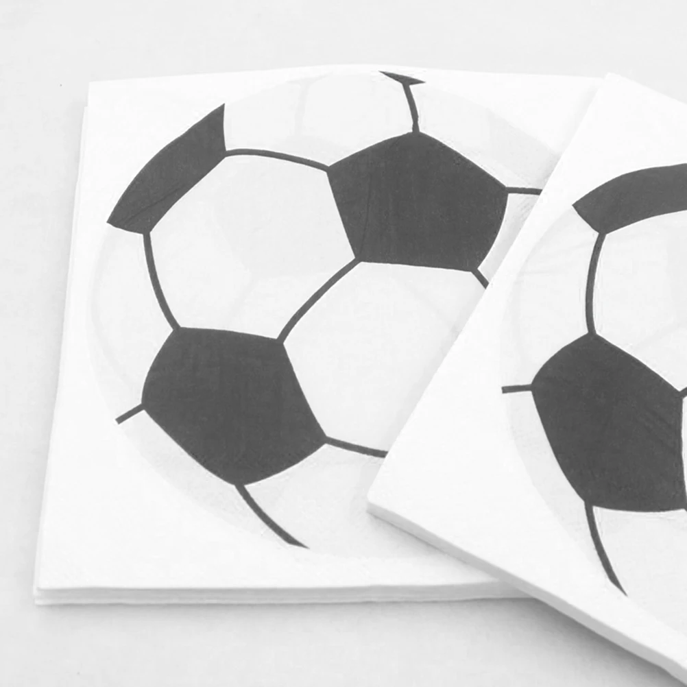 

80 Pcs Football Face Towel Footballs Paper Napkin Wedding Napkins Decorative Printed