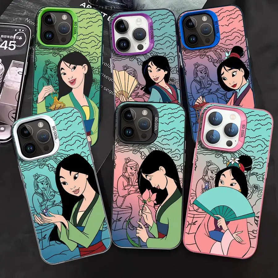 مولان الأميرة التدرج قضية الهاتف لسامسونج غالاكسي S25 S24 S23 S22 S21 S20 نوت 20 FE الترا زائد 4G 5G مكافحة سقوط ماتي غطاء