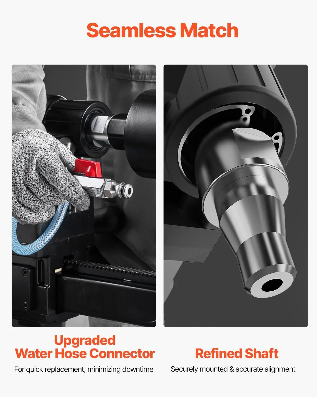 Diamond Core Drilling Machine, 10in Wet Concrete Core Drill Rig with Stand Wheels, 750RPM Speed & 1-1/4
