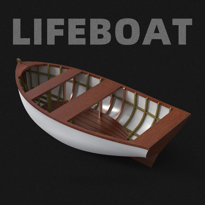 

1/12 Bluebird Lifeboat Wooden Kit DIY Handmade Ship Model Ornaments Small Wooden Boat Assembly Kit Toy Gift