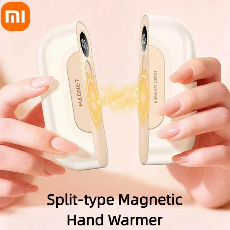 Calentador de manos magnético Xiaomi 2 en 1, pantalla Digital recargable, calor duradero, calentador de manos NTC a prueba de explosiones para invierno