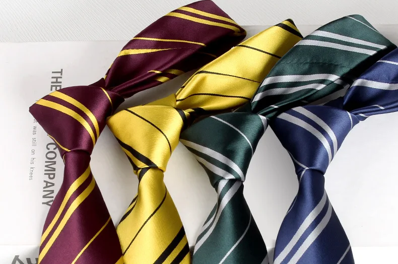 4colors Tie Magic School Business Narrow Striped Tie Halloween Cosplay Necktie Access Themed Party Costume Props 145cm Boy Girl