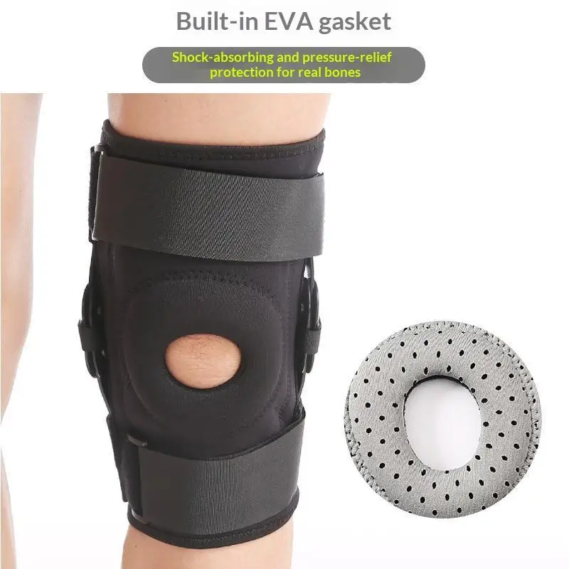 Sport-Knieschoner für Knieschmerzen, Meniskusriss, Verletzungsrehabilitation mit seitlichen Stabilisatoren, Patella-Gel-Knieunterstützung, Kompressionsmanschette – Detail 6