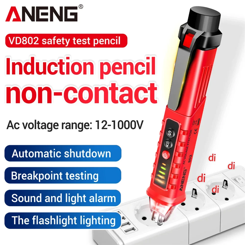 ANENG VD802 Smart Non-contact Digital Test Pen New Arrival AC Voltage 12-1000V Detectors Current Electric Sensor Tester Tools