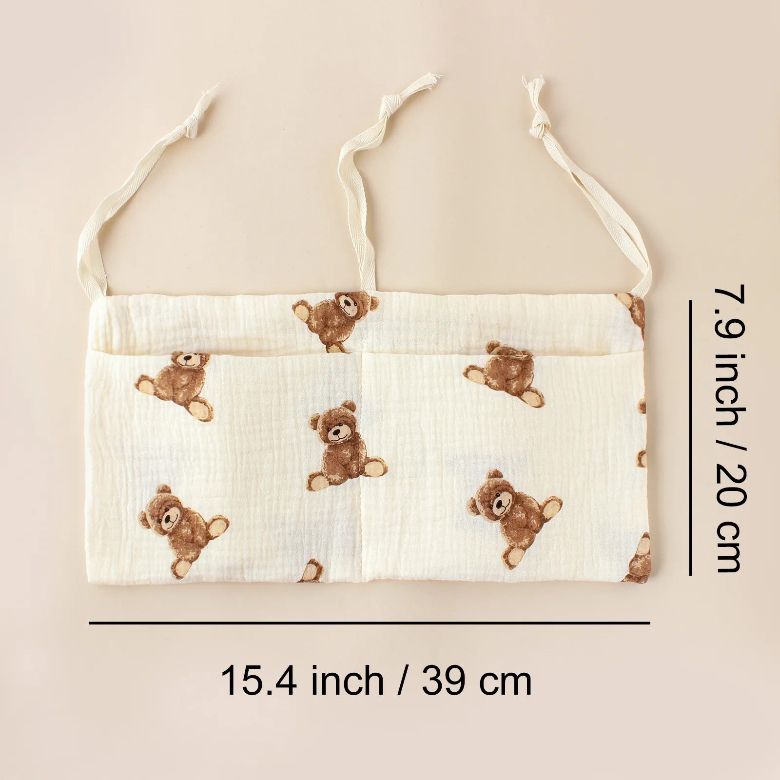 Borsa portaoggetti a doppia tasca sul comodino del bambino Borsa portaoggetti portatile per pannolini Borsa portaoggetti multifunzionale sul comodino del neonato carina