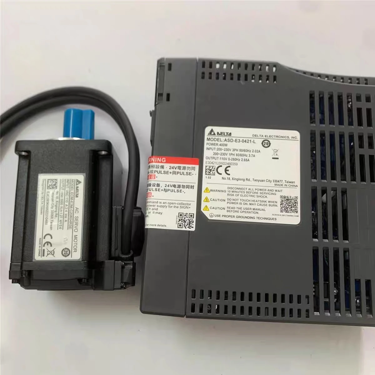 Original    E3 Series 100W to 3KW Servo Drive Servo Motor ASD-E3-0121-L ECM-E3L-CM0401RSE ECM-E3L-C20401SSE