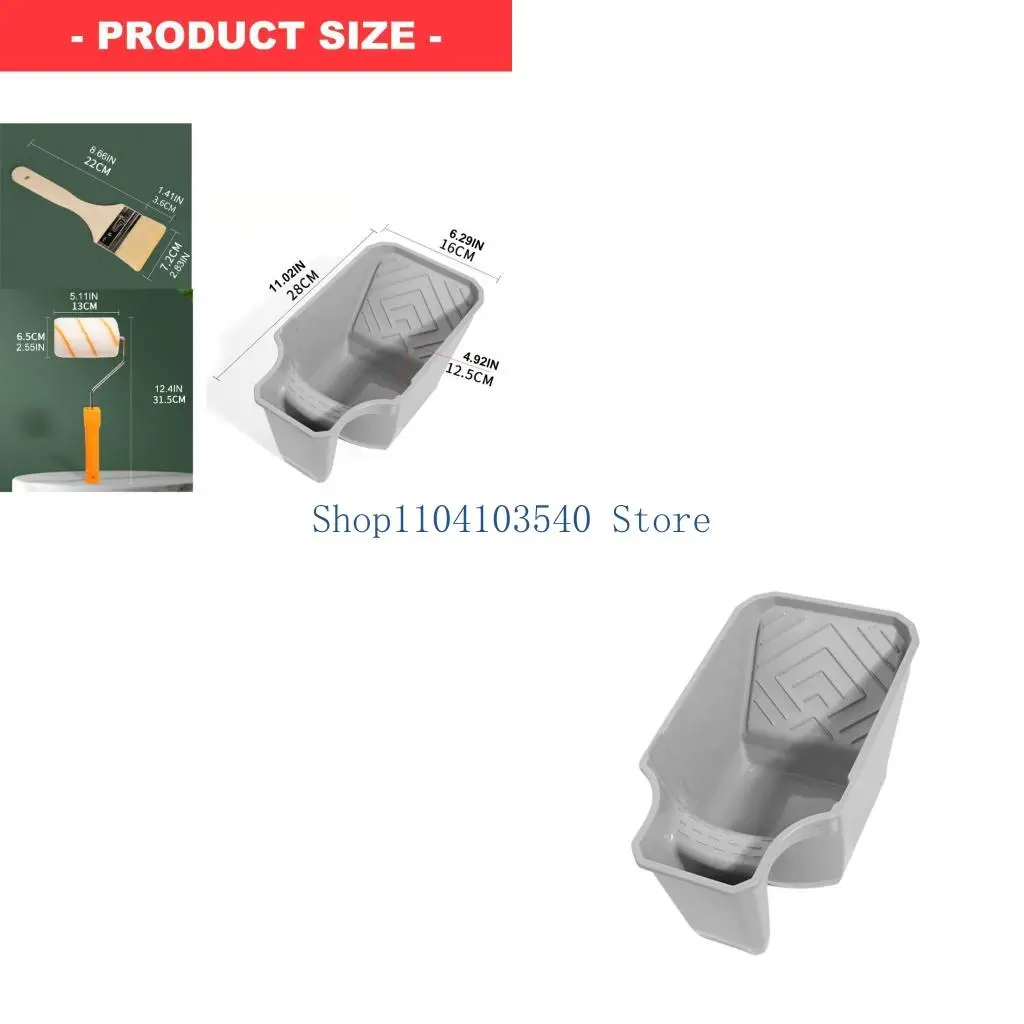 02DC Plastic Paint Tray Handheld Roller Loading Tray with Deep Well for Small-Area Painting and Interior Wall Repair Work