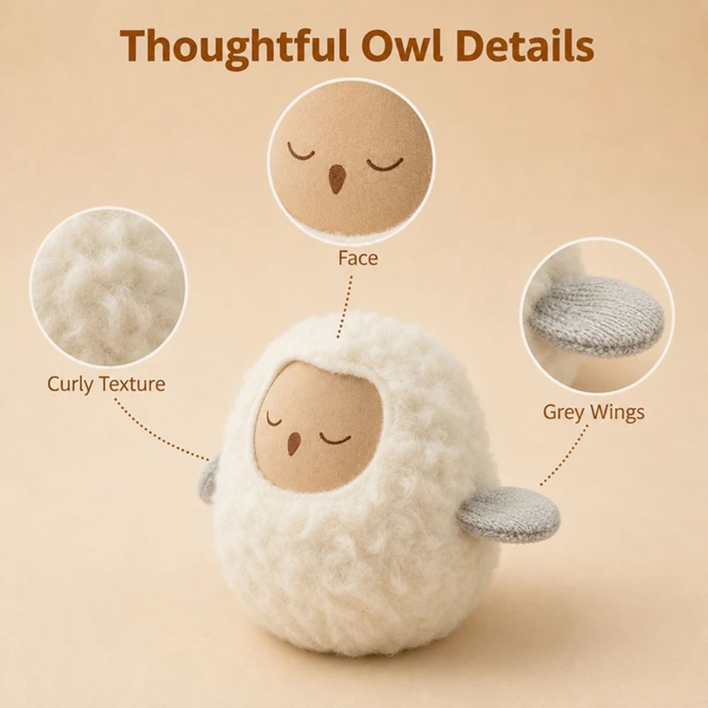 Cute Plush Ball Toy Soft Fluffy Ball Shaped Baby Comforter Stuffed Animal Sensory Toys 0-12M Gift Closed Eyes Newborns Gifts