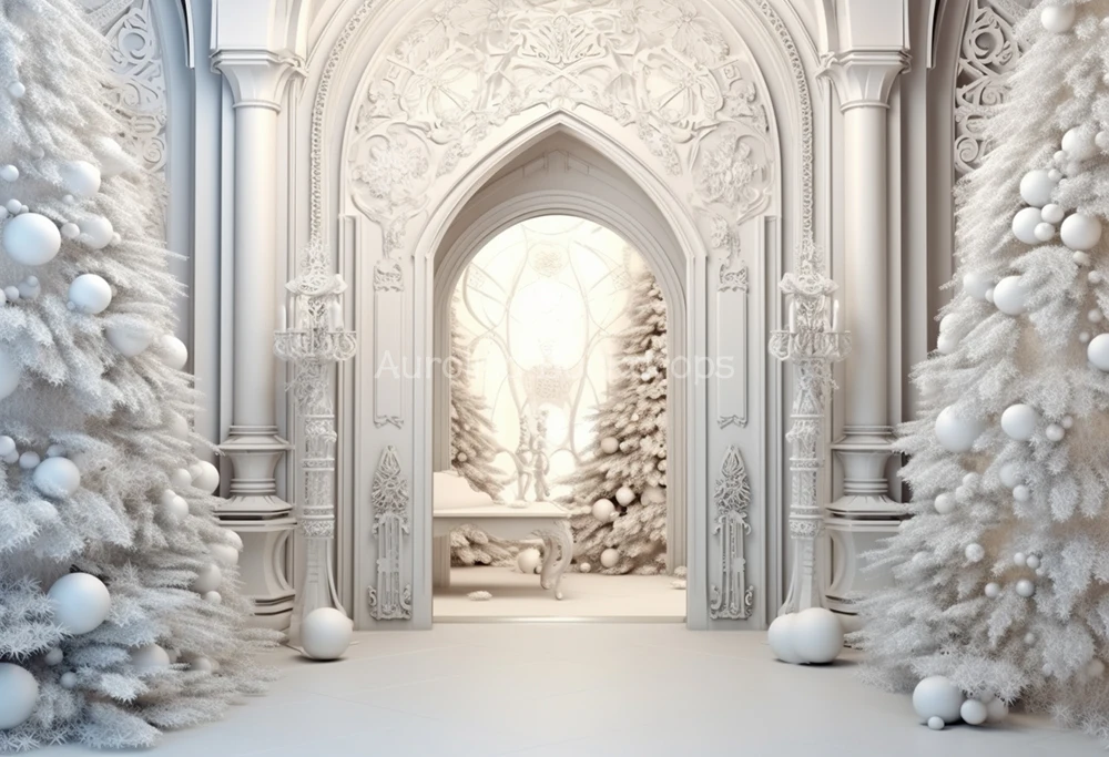 Christmas Tree Castle Room Backdrops Kids Adult Photography Props Child Baby Photocall Decors Xmas Forest Living Room Background